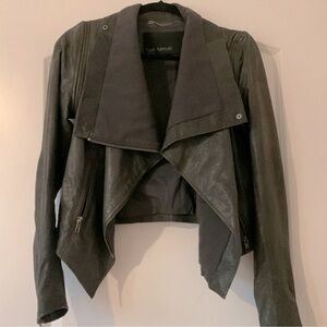Yigal Azrouel Grey Genuine Leather Jacket Size 0